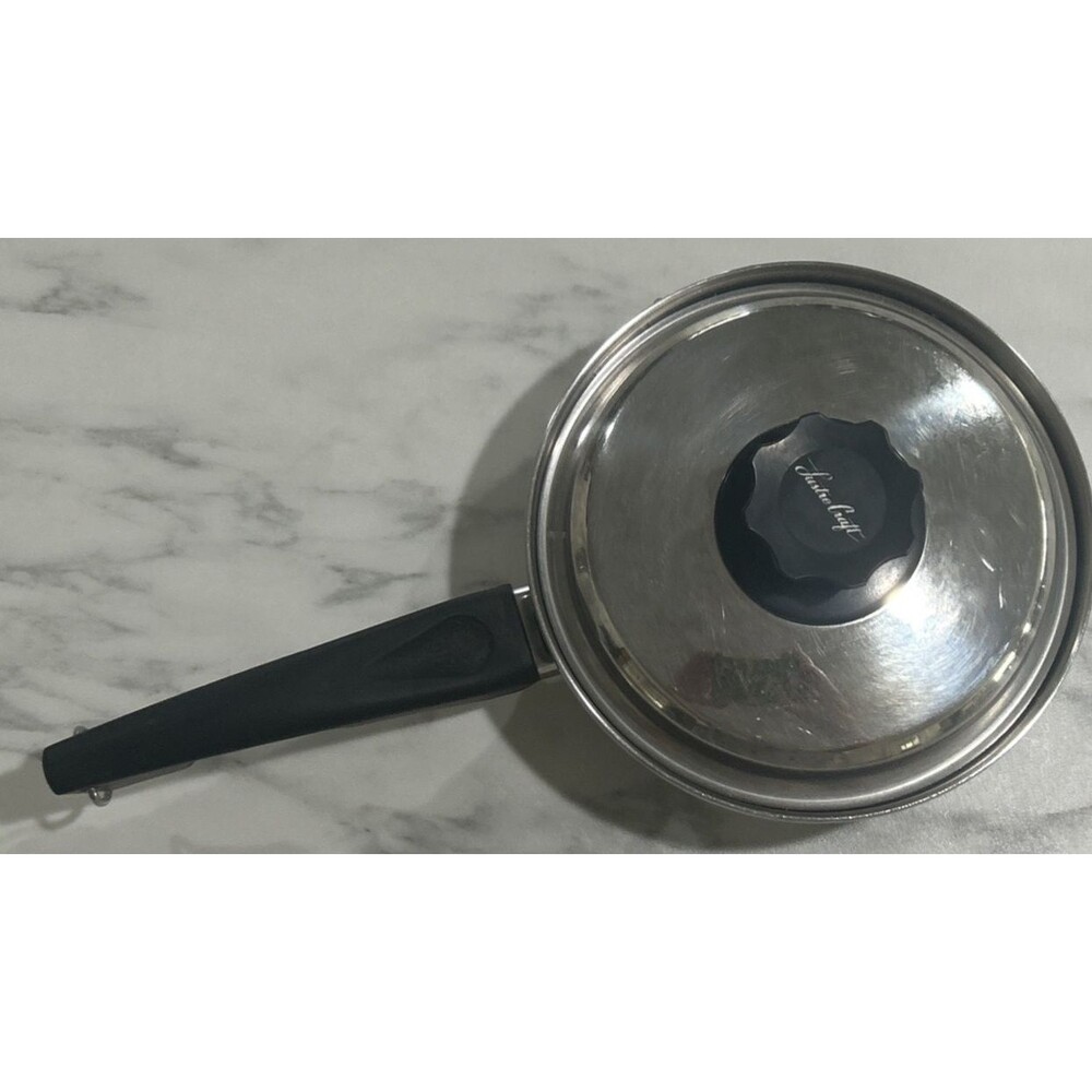 Vintage Luster Craft Multi Core 5 Ply Stainless Steel 1QT Sauce Pan W/Lid USA